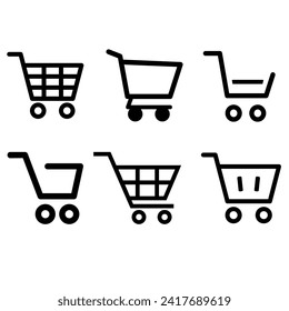 Shopping cart icon vector set. Supermarket illustration sign collection. Shopping symbol or logo.
