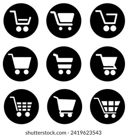 Shopping cart icon vector set. Supermarket illustration sign collection. Shopping symbol or logo.