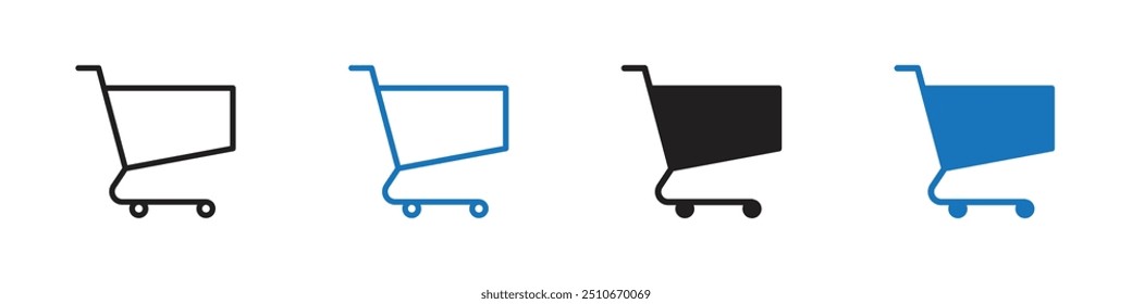Shopping cart icon Vector set outline