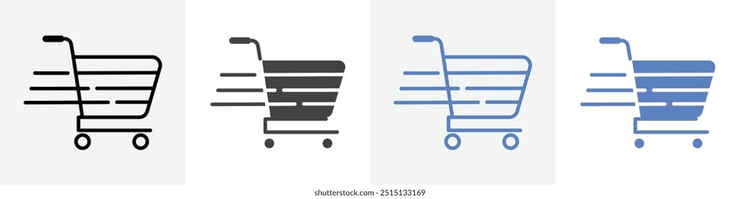 shopping cart icon vector set use for web ui or app