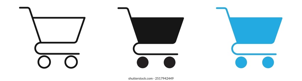 Shopping cart icon vector set illustration