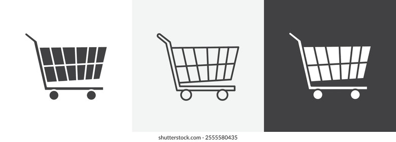 shopping cart icon vector set for ui designs