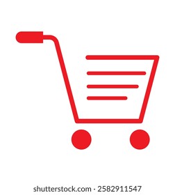 Shopping cart icon vector set. Retail supermarket trolley symbol. Simple grocery basket line icon set. Online purchase or buy cart sign. Add to cart symbol.