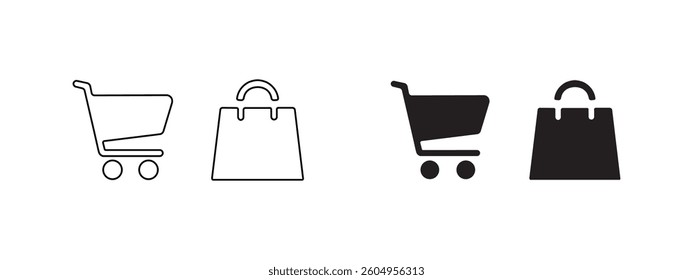 Shopping cart icon, Shopping icon, Shopping vector icon set