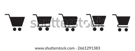 Shopping cart icon  vector set , trolley cart vector icon, market symbols  set . eps 10