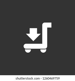 shopping cart icon vector. shopping cart sign on black background. shopping cart icon for web and app