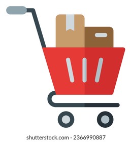 Shopping cart icon vector. Simple icon in flat style, suitable for graphic design, website and mobile app
