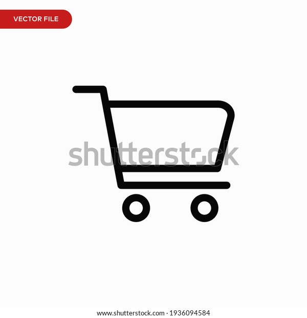 Shopping cart icon\
vector. Simple cart\
sign