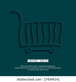 Shopping cart icon. Vector symbol or icon