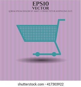 shopping cart icon vector symbol flat eps jpg app web