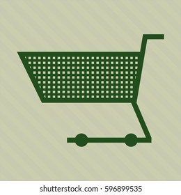 shopping cart icon vector symbol flat icon in green.
