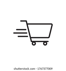 Shopping cart icon vector. Trolley sign