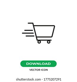Shopping cart icon vector. Trolley sign