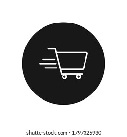 Shopping cart icon vector. Trolley sign