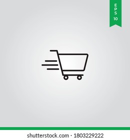 Shopping cart icon vector. Trolley sign