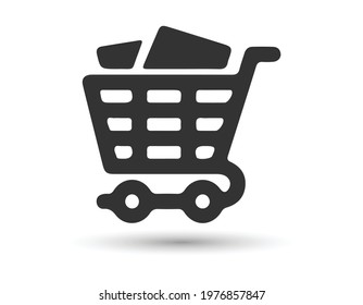 Shopping cart icon vector. Trolley cart icon in trendy flat design
