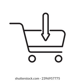 Shopping Cart Icon Vector, Shopping Trolley Icon, Shopping Cart Logo, Container For Goods And Products, Economic Symbol Design Element, Cart Symbol Silhouette, Retail Design Element