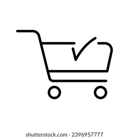 Shopping Cart Icon Vector, Shopping Trolley Icon, Shopping Cart Logo, Container For Goods And Products, Economic Symbol Design Element, Cart Symbol Silhouette, Retail Design Element
