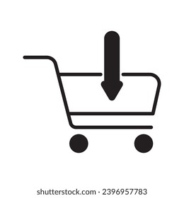 Vector De Icono De Carro De Compra, Icono De Trole De Compra, Logotipo De Carro De Compra, Contenedor De Productos Y Productos, Elemento De Diseño De Símbolo Económico, Silueta De Símbolo De Carro, Elemento De Diseño Minorista