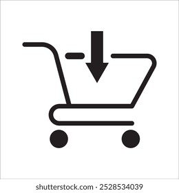 Shopping Cart Icon Vector, Shopping Trolley Icon, Shopping Cart Logo, Container For Goods And Products, Economics Symbol Design Elements, Basket.
