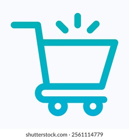 Shopping Cart Icon Vector, Shopping Trolley Icon, Isolated Lineal Gradient Vector Icon.