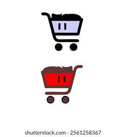 Shopping Cart Icon Vector, Shopping Trolley Icon, Shopping Cart Logo, Container For Goods And Products, Economics Symbol Design Elements,