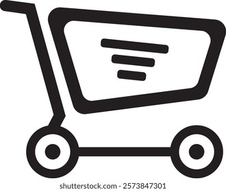 Shopping Cart Icon Vector, Shopping Trolley Icon, Shopping Cart Logo, Container For Goods And Products, Economics Symbol simple flat design.