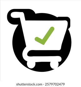 Shopping Cart Icon Vector. Trolley Logo Template Illustration Design on white background 