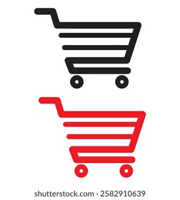 Shopping Cart Icon Vector, Shopping Trolley Icon, Shopping Cart Logo, Container For Goods And Products, Economics Symbol Design Elements, Basket.