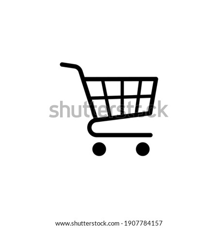 Shopping cart icon vector. Trolley cart icon in trendy flat design