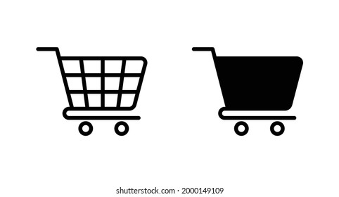 Vector de icono del carro de compras para web, computadora y aplicación móvil
