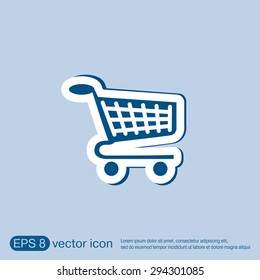 shopping cart icon. vextor illustration. cart online store, Internet shop. basket shopping