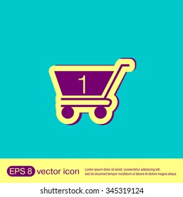 shopping cart icon. vextor illustration. cart online store, Internet shop. basket shopping
