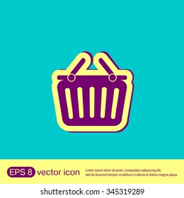 shopping cart icon. vextor illustration. cart online store, Internet shop. basket shopping