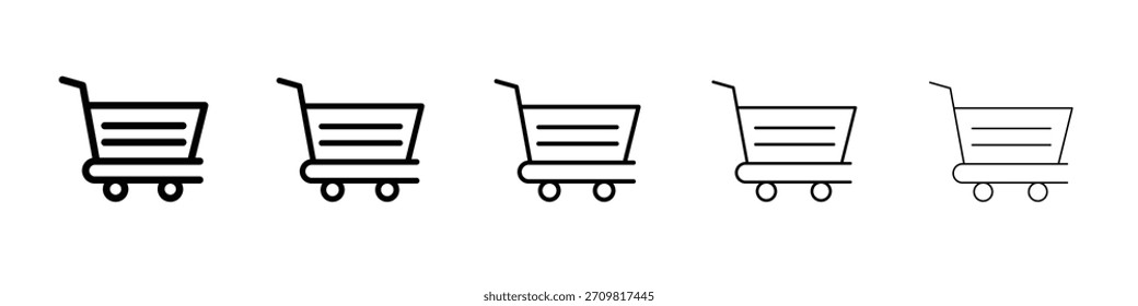 colección de Vector de Web del icono del Carrito de compras en trazos negros