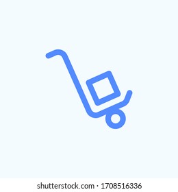 Shopping cart icon for the website user interface design. Round and thin vector illustration of the portable stroller.