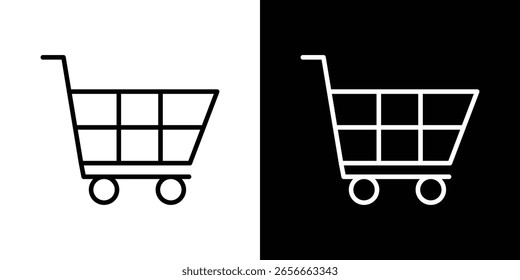 Shopping cart icon for website, vector design template elegant style