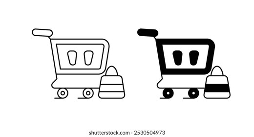 shopping cart icon with white background vector stock illustration