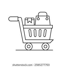 shopping cart icon with white background vector stock illustration