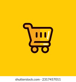 Shopping Cart Icon Yellow Editable Color Vector