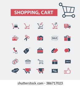 compras, iconos de carrito
