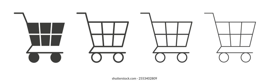 shopping cart icons collection. vector set in black color