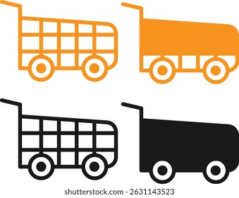 Shopping cart icons detailed vector illustration for e commerce and retail designs. Shopping Cart.