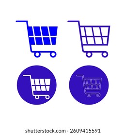 Shopping Cart Icons – E-Commerce Trolley Symbol Pack for Online Store and Retail UI