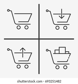 Shopping cart icons  set illustration isolated vector sign symbol