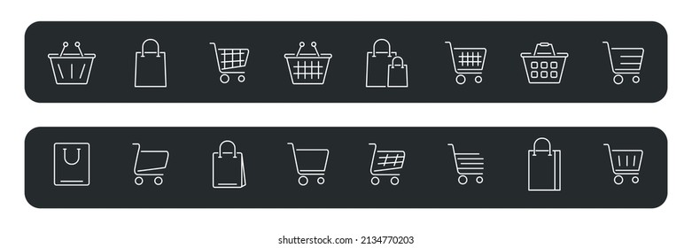 shopping cart icons set . shopping cart pack symbol vector elements for infographic web