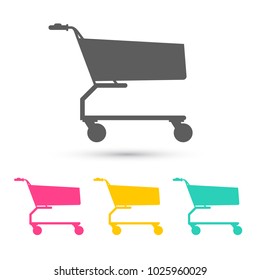 Shopping Cart Icons Set. Vector Trolley Icon Isolated on White Bckground.