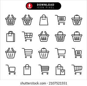 Iconos de carrito de compras conjunto vector aislado en fondo blanco