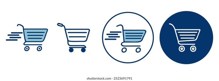 Shopping cart icons set vector image