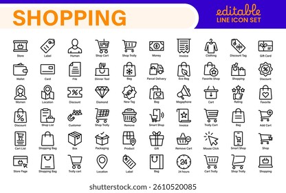 Shopping Cart Icons Set. Vector Icons for Retail, Online Shopping, E-commerce, Checkout, and Shopping Experience